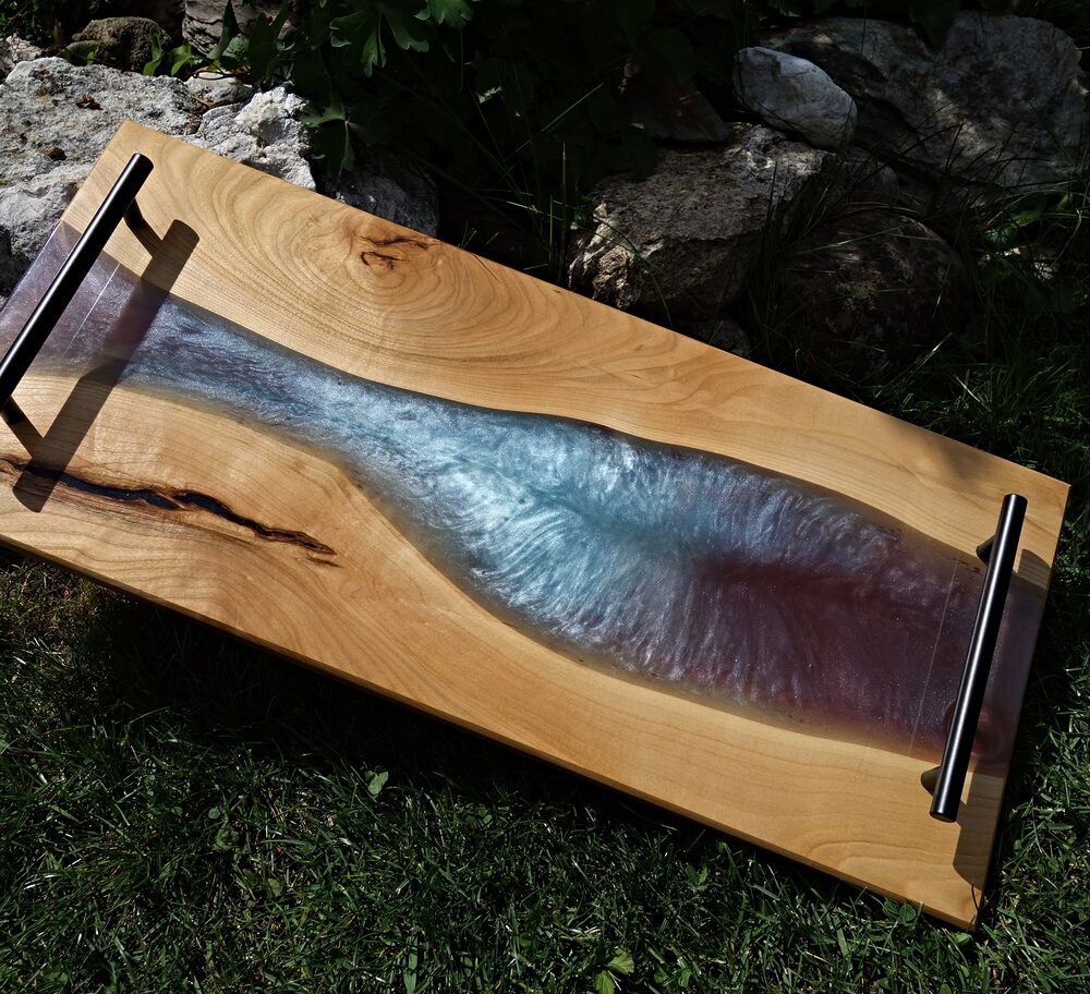 Epoxidový podnos z třešňové dřeviny